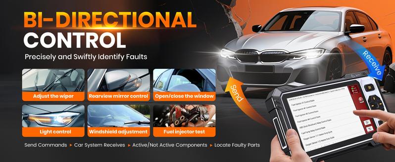 ANCEL FX6100 Bidirectional OBD2 Scanner, All System Car Diagnostic Scanner with Active Test,15+ Reset, EPB/BMS/SAS/D-PF Reset/ABS Bleeding/Injector Coding, FCA&CANFD, AutoVin, Lifetime Free Upgrade