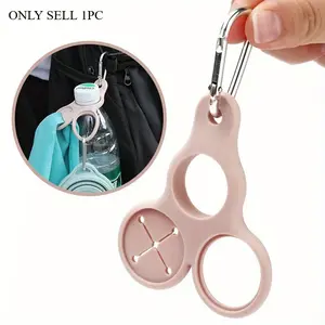1pc Creative Outdoor Water Bottle Silicone Buckle, Travel Backpack Hanger with Beverage Mineral Water Silicone Buckle, Portable Hook, Camping Buckle, Keychain, Carabiner