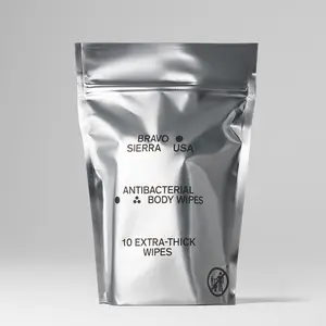 Bravo Sierra Antibacterial Body Wipes – Alcohol-Free, Kills 99.99% Germs, Extra-Large Full Body Wipes – Gym, Travel & Active Lifestyle