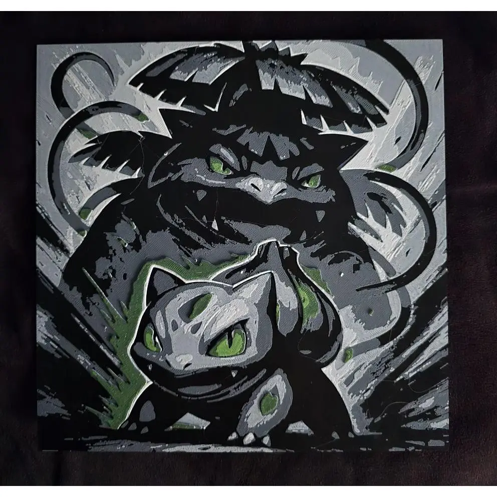 Bulbasaur & Venusaur Pokémon 3D Printed Hueforge Art