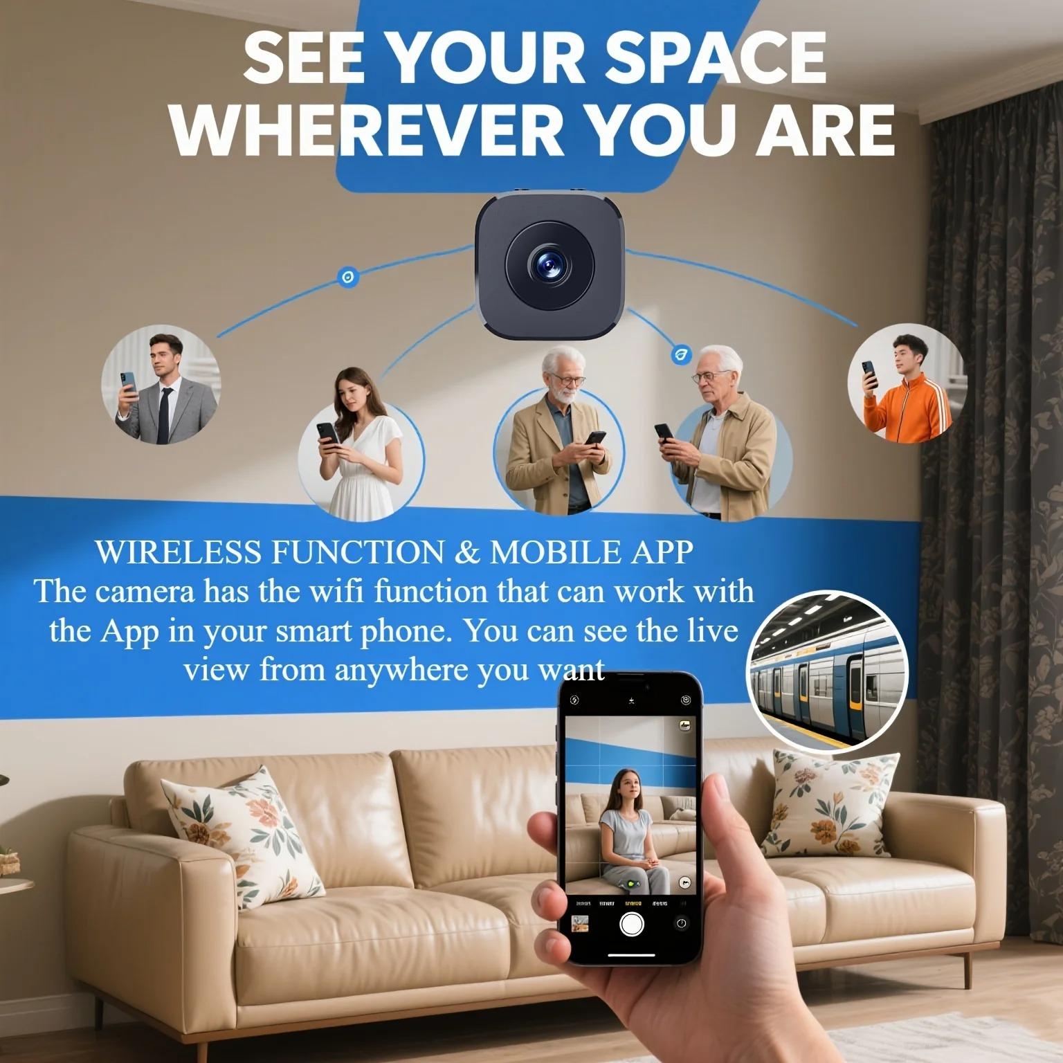 Security Camera Mini Full Color Night Vision High Definition WiFi Monitor Waterproof Motion Detect Surveillance Smart Home Security Camera Mini Full Color Night Vision High Definition WiFi Monitor Waterproof Motion Detect Surveillance Smart Home