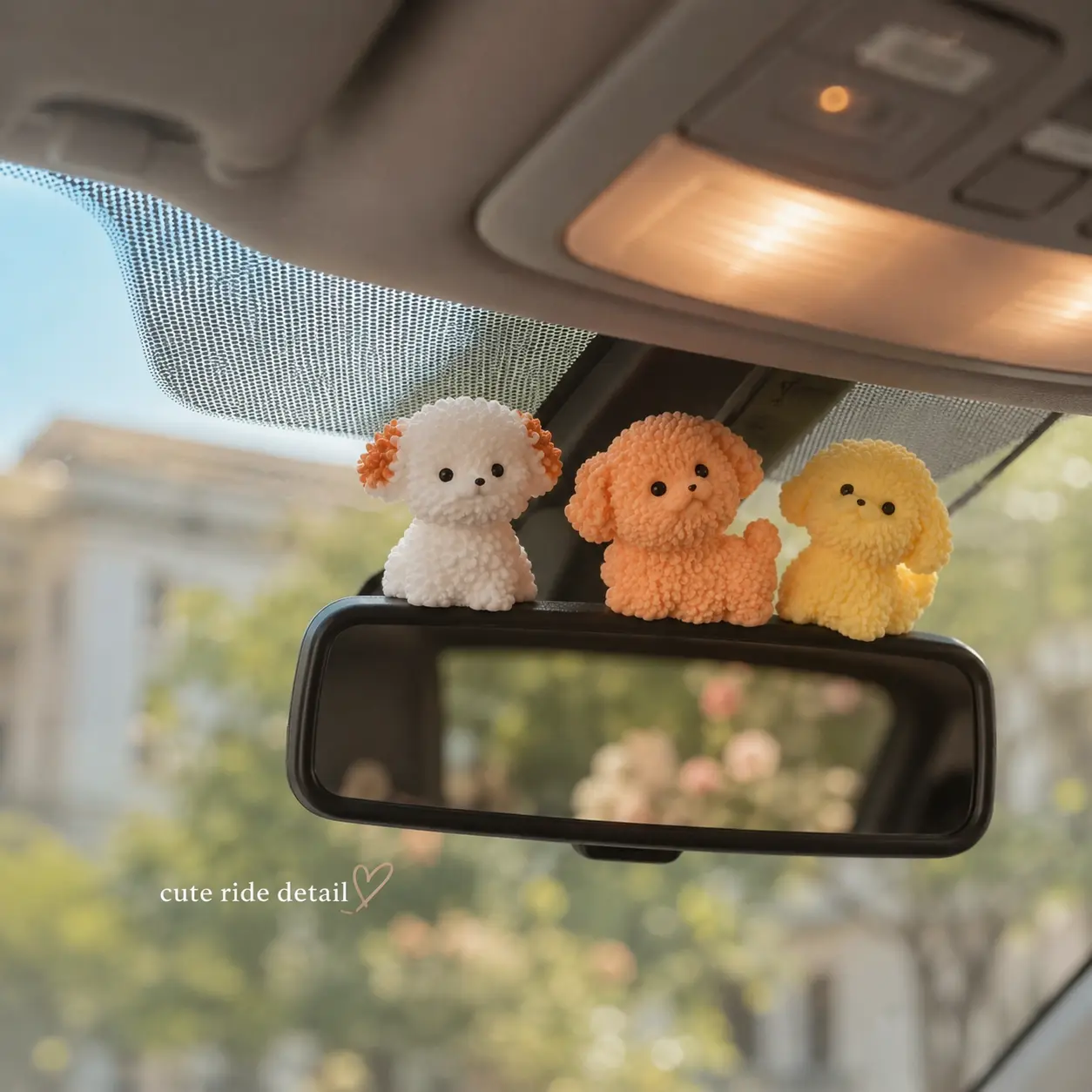 Adorable Puppy Dog Car Figurines – 6 Packs Dashboard Decor & Rearview Mirror Sitting Ornament Set, Cute Interior Accessory for Car Lovers