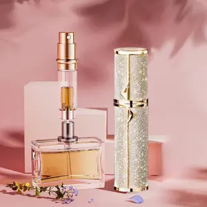 Pink Sparkling Travel Perfume Bottle, 1 Count Refillable Atomizer, Perfume Atomizer Bottle for Travel, Scent Sprayer Pump Fill Tool