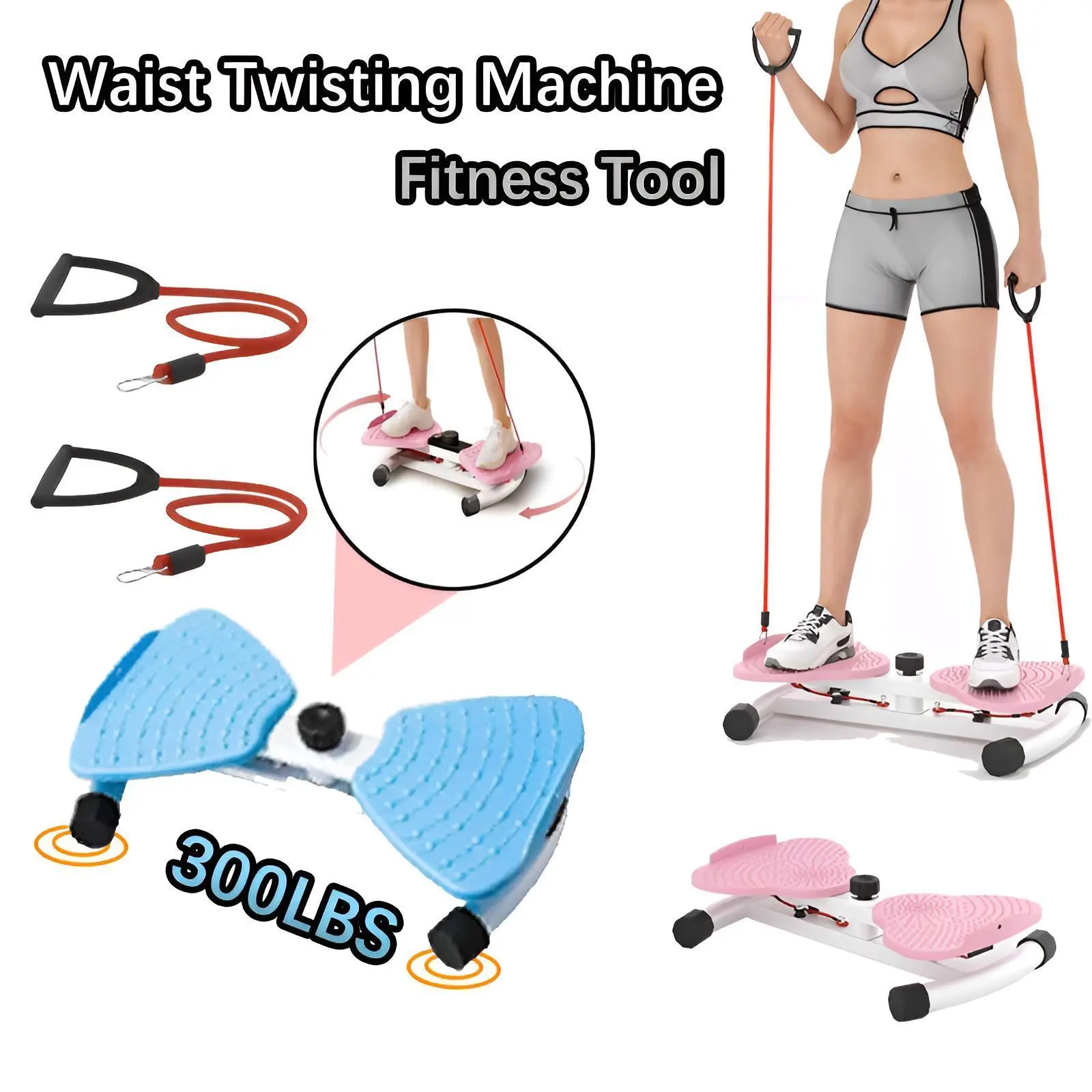 Waist Twister Ab Machine 300 lbs Weight Capacity Anti Slip Twist Board Home Gym Waist Sculptor Noiseless Core Trainer Fitness Equipment For Daily Workout