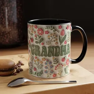 Floral Grandma Coffee Mug, Gift for Mother's Day, Grandma's Birthday, Family Gatherings, Floral Decor forGrandma, Coffee Mug for Grandma