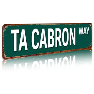 Funny Spanglish Metal Sign 16*4 inch Vintage Street Style Wall Decor Humorous Attitude for Bar Garage Man Cave Home Durable Construction Easy to Hang