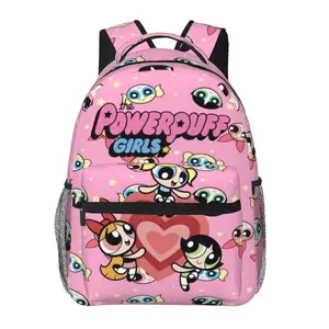 The Powerpuff Girls all-over print lightweight backpack with large capacity—ideal for travel, school, and office; casual cartoon merch laptop daypack; a great gift for men, women, and teens.