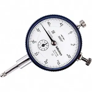 Mitutoyo Dial Drop Indicator: 0.5" Range, 0-50 Dial Reading, 0.0005" Graduation 0.05" per Revolution, Flat Back, 0.000500" Accuracy, Revolution Counter 2514AB