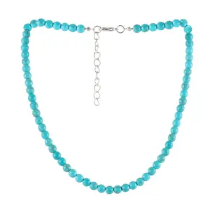 Arizona Style Vintage Turquoise Beaded Choker Necklace for Women, Dainty Short Layered Stackable Boho Jewelry, Natural Stone Minimalist Trendy Fashion Collar Necklace for Daily Wear Festival Beach Vacation