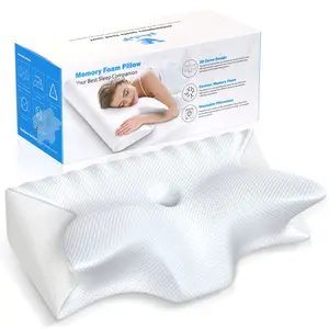 Vuteehy Cooling Memory Foam Cervical Pillow - Adjustable Ergonomic Contour Support for Neck and Shoulder Pain Relief, Orthopedic Bed Pillow for Side, Back, and Stomach Sleepers, Grey