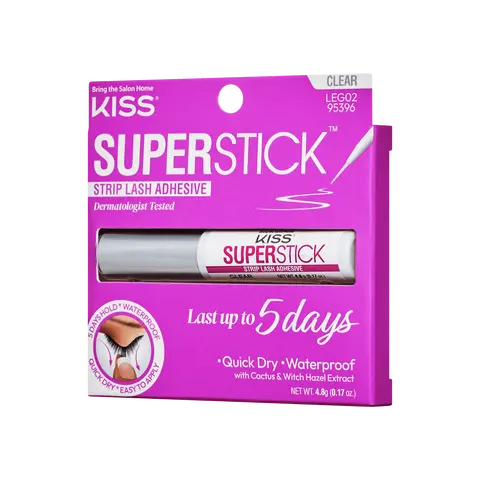 Kiss SuperStick Strip Lash Adhesive - Clear | False Eyelash Glue, Strip Lash Adhesive, Up to 5 Day Hold