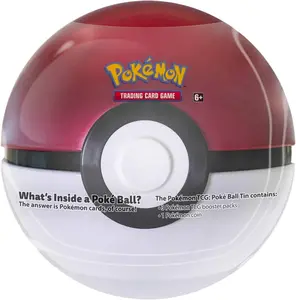 Pokemon TCG: Poke Ball Tin Red - 3 Booster Pack with 2 Sticker Sheets