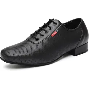 Men's Latin Dance Shoes 1 Inch Heel Ballroom Salsa Tango Waltz Character Dancing Shoes with Suede Sole