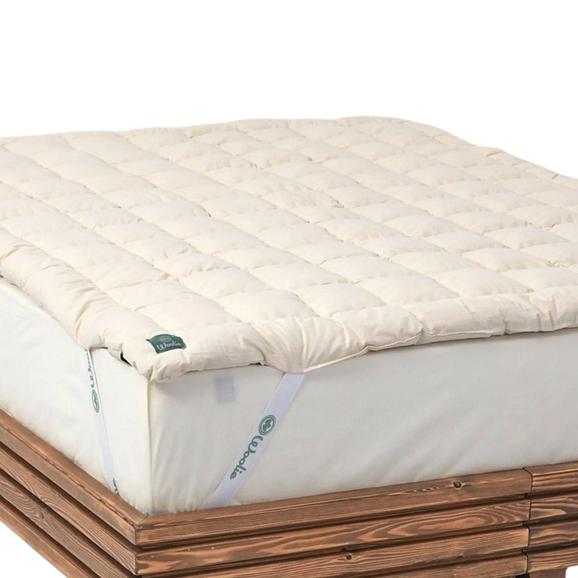 Organic Wool Mattress Topper, 100% GOTS Organic Merino Wool pad, Handmade In Europe, 2" Thick Mattress Pad