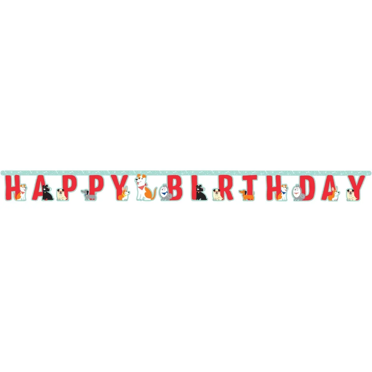 Creative Converting 336659 Dog Party Happy Birthday Banner