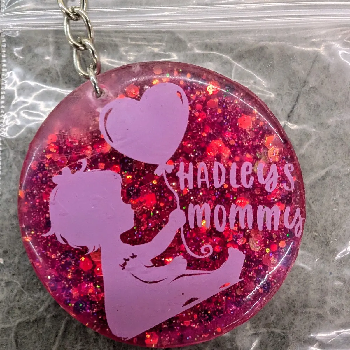 customizable keychain with child's name and image