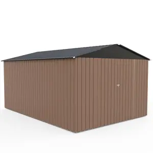 8 x 12 ft Large Metal Storage Shed, Galvanized Steel Outdoor Shed with Waterproof and UV-Resistant Protection, Lockable Doors and Air Vents – Secure Storage for Garden and Lawn Equipment