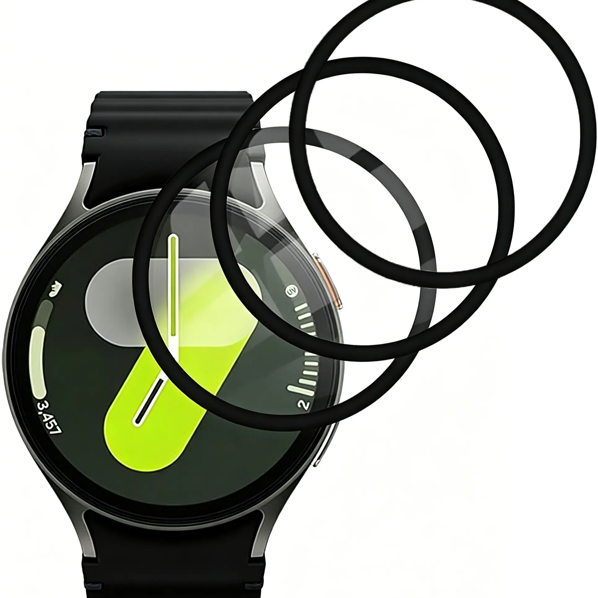 3-Pack HD Screen Protector Set for Samsung Galaxy Watch7/watch8, Full Coverage Curved Film, Carbon Fiber Style, Fits 40/44mm, Smartwatch Accessories, Wearable Accessory