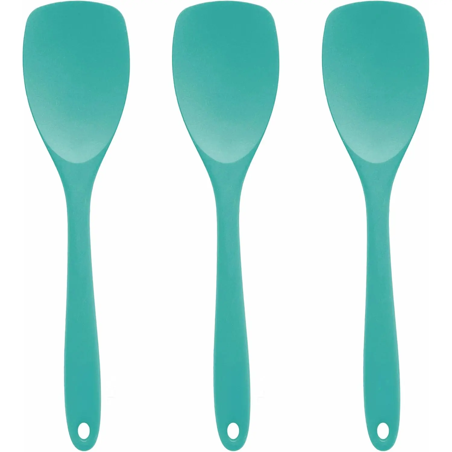 3-Pack Teal Upgrade Kitchen Bakeware Spatula Spoon Set, Heat-Resistant Rubber Spoonula, Seamless Nonstick Flexible Scrapers for Baking Mixing