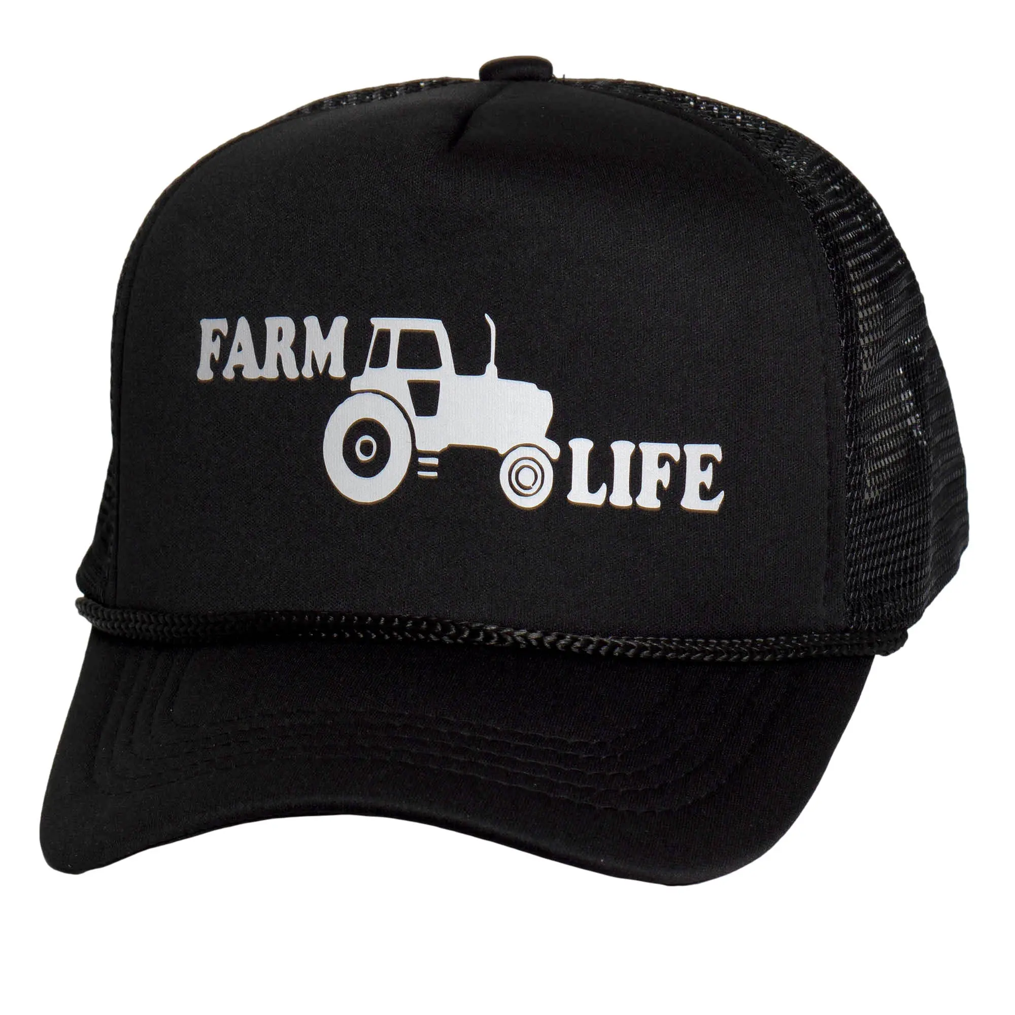 TOP HEADWEAR Men's Farm Life Trucker Hat - Snapback Tractor Cap Black
