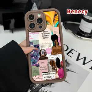 Inspiration Mosaic Pattern TPU Phone Case for iPhone 15 16 14 Pro Max 13 12 11 XR XS Plus E Shockproof Full Camera Protection Durable Slim Silicone Cover Smartphone Casing