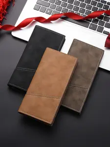 Vintage Men's Wallet, Unisex Long Leather Case, Fashion Multi-Function Card Holder, PU Material, Ideal for Father's Day & Anniversaries