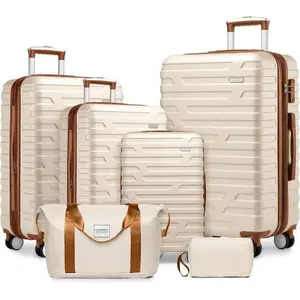 Merax Luggage Set 6 Piece, ABS Hardside Expandable Suitcases with Spinner Wheels TSA Lock, Travel Carry On Suitcase Set, Pink, 18/20/24/28in tote bag  baseball  bag charms  diaper bag  crossbody bags  wallets women  crossbody bag women  women handbags