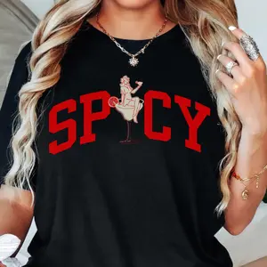 Spicy Unisex T-shirt, Spicy Margarita Shirt, Fun Gift for Margarita Lovers, Spicy Varsity Shirt, Trendy Graphic Tee
