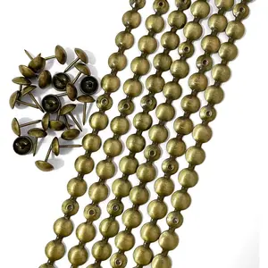 10 Meters D11mm Brass Plated Decorative Nail Strips/Nailhead Trims,Upholstery Sofa Tacks,Loosing Tacks Matched (K:11mm Brass)