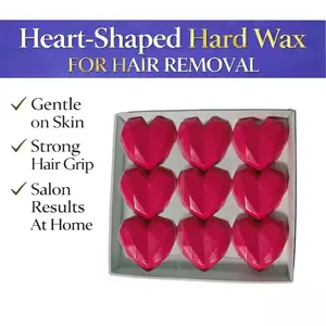 Waxfun Heart-Shaped Hard Wax for Hair Removal - 12oz, 10 Spatulas, Gentle Formula for Face, Bikini & Body, Salon Results at Home, Silky Smooth Skin Care Gift Box