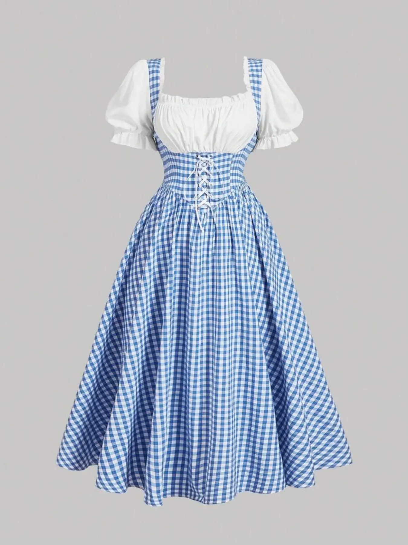 tips for wedding dress fitting Unique Vintage Plus Size Madras Plaid Picnic Perfect Midi Dress main image 0