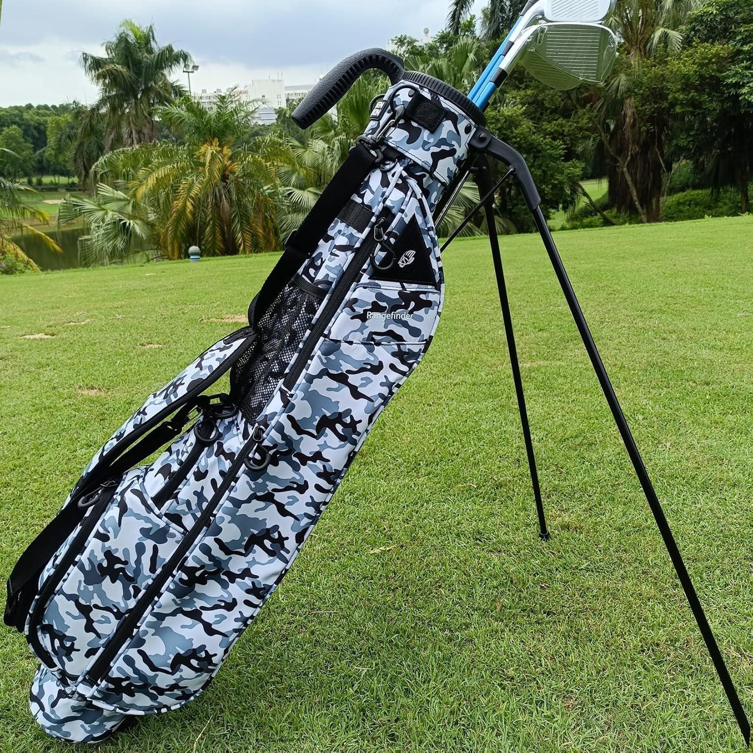 Sunday Golf Bag with Strap & Stand, Lightweight Golf Stand Bags with Two-Way Divider/Cooler Pocket, Golf Club Bags Holds 5-6 Clubs for Driving Range, Par 3 and Standard Courses Sunday Golf Bag with Strap & Stand, Lightweight Golf Stand Bags with Two-Way Divider/Cooler Pocket, Golf Club Bags Holds 5-6 Clubs for Driving Range, Par 3 and Standard Courses
