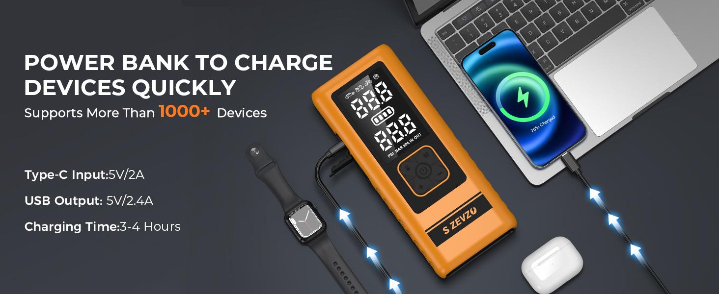 13800hAm the 10 in 1 the 4000A Car Jump Starter with Air Compressor,Battery Jumper Starter Portable with 150PSI Tire Inflator 12V Jump Box with LCD Display,Flashlight,Storage Case.