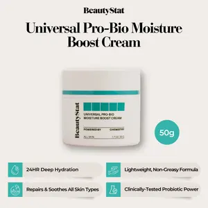 BeautyStat Probiotic 24HR Moisture Boost Cream - Made in the USA - Daily Moisturizer Face Cream with Probiotics, Ceramides, Hyaluronic Acid for Natural Anti Aging, Fine Lines, Wrinkles (1.7oz / 50ml) Lightweight Cosmetic