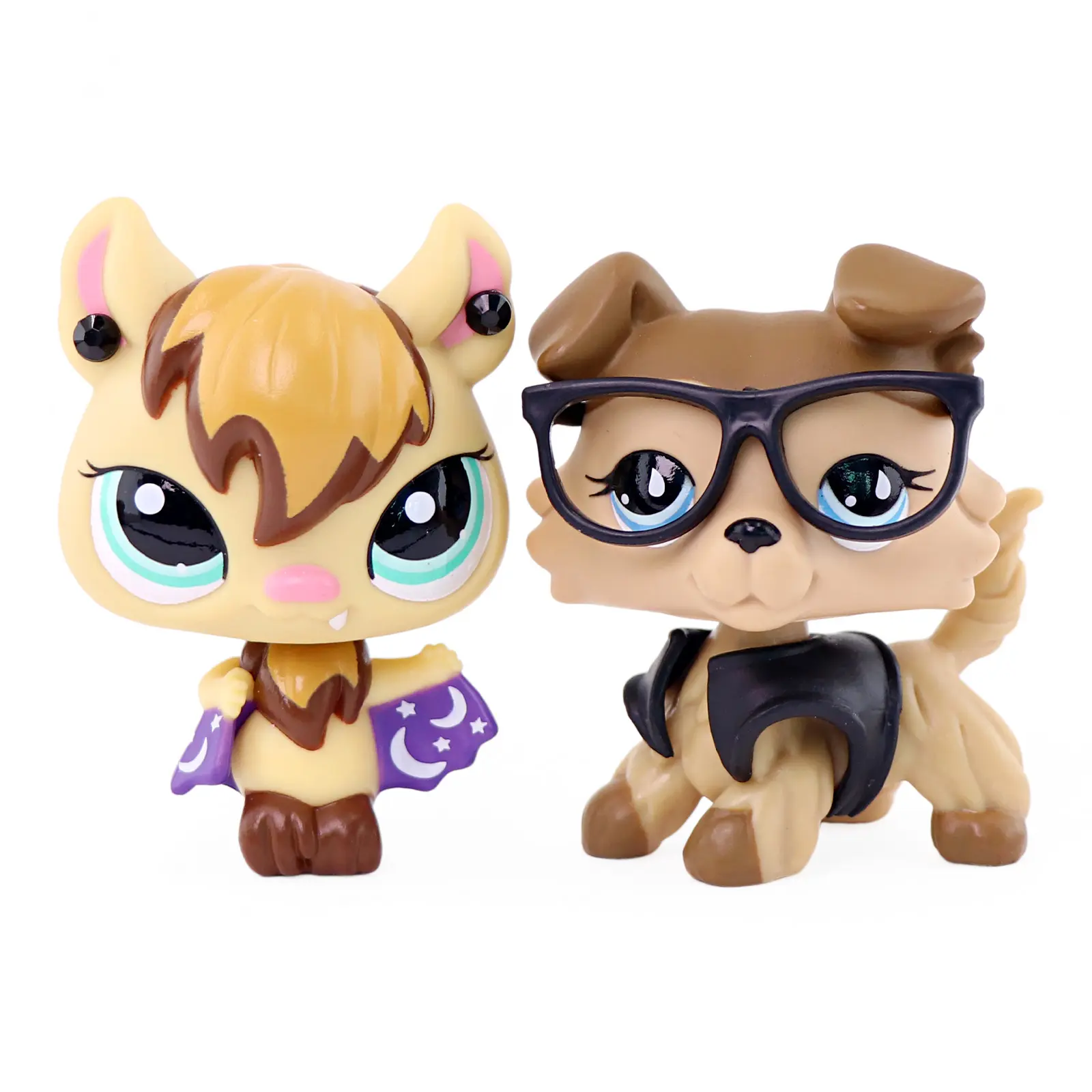 2 Pcs Bobble‑Head Animal Figures Set, Collectible Pet Figurines with Accessories, Cute Stylized Kitty & Puppy Action Toys, Desktop Decor Party Favor Gift for Kids Boys Girls