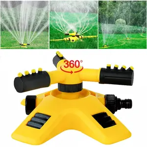 360° Rotating Garden Lawn Sprinkler 3-Arms System Automatic Watering Irrigation for Efficient Lawn Care Full Coverage & Consistent Irrigation