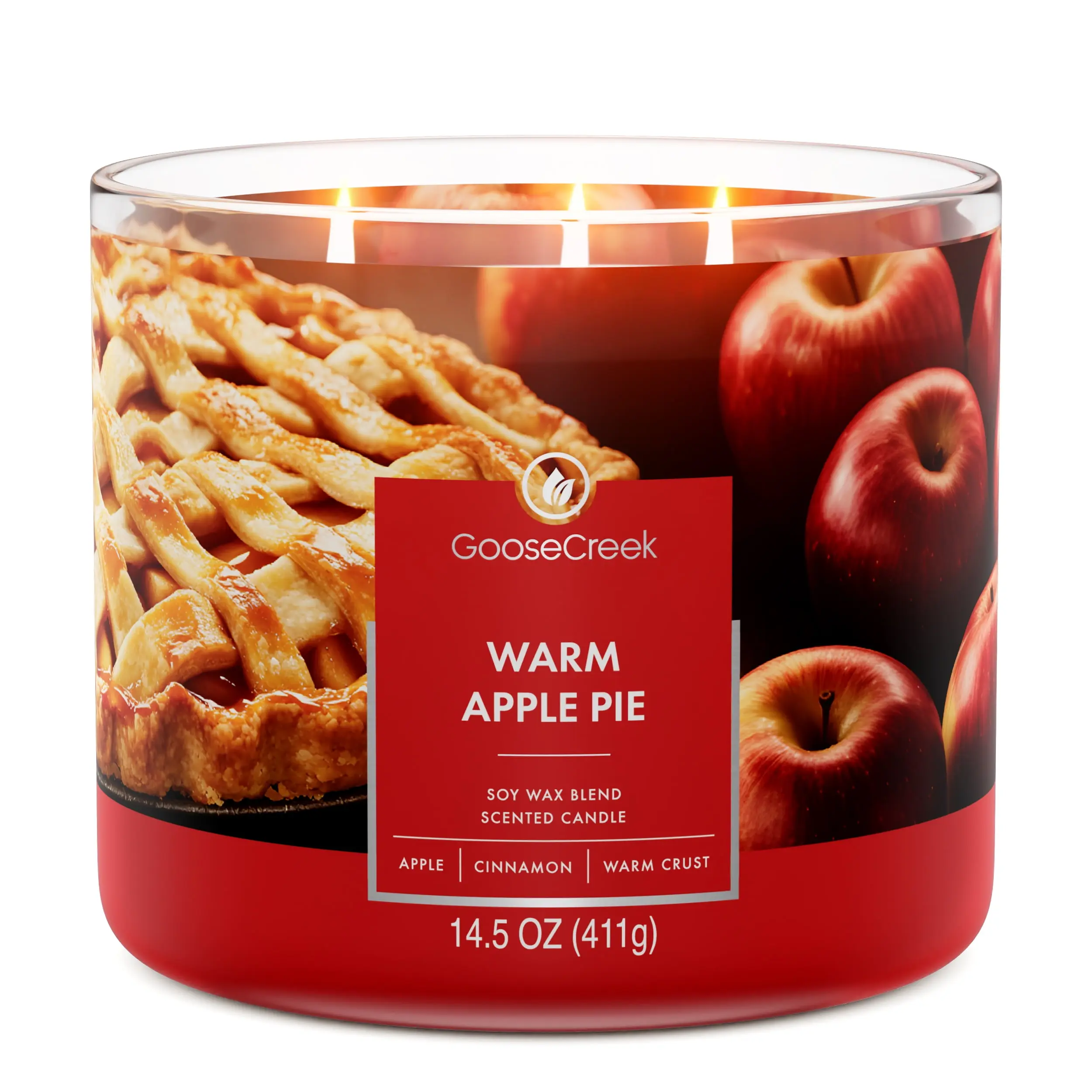 Goose Creek 3-Wick Warm Apple Pie Scented Jar Candle, 14.5oz. Goose Creek 3-Wick Warm Apple Pie Scented Jar Candle, 14.5oz.