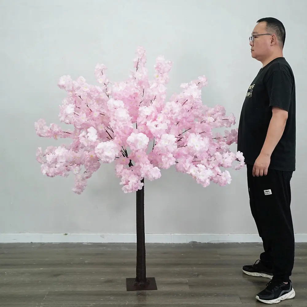 Wedding Cherry Blossom Tree Decoration with Pink Artificial Flowers, Faux Sakura Tree Backdrop for Ceremony Aisle, Reception Party, Romantic Proposal, Baby Shower, Birthday Event, Home Decor, Photography Setup, Elegant Floral Display for Special Occasions