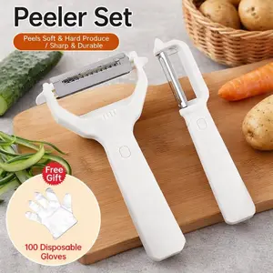 Multifunctional 2-in-1 Peeler and Grater, Kitchen Tool for Vegetable & Fruit Peeling Shredding