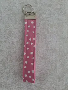 Pink and White Wristlet Keychain