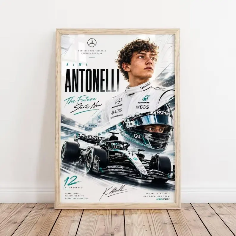 Kimi Antonelli Formula 1 Poster Mercedes AMG Petronas Wall Art Print sohochic