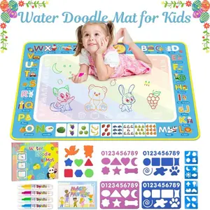 Water Doodle Mat for Toddlers (3-8 Years), Mess-Free Coloring Mat with Magic Pens, Safe-Material Educational Arts & Crafts Toy, Kids Easter Gifts