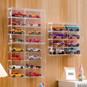 1: 64 Transparent Acrylic Small Car Model Toy Storage Box Bedroom Desktop Doll Jewelry Waterproof and Dustproof Display Cabinet