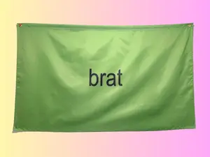 Brat Polyester Flag for Room Decor Brat Summer Party Theme Birthday Polyester Flag for Wall Hanging