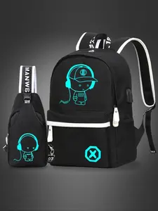 Light Up Pattern Backpack, Casual Large Capacity Backpack with Adjustable Strap, Waterproof Backpack for School & Travel, School Backpack Bookbag