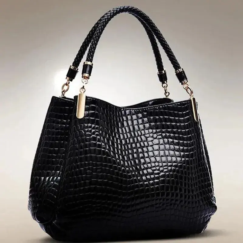"Women’s Large Capacity Tote | Crocodile Print Shoulder Handbag" purses