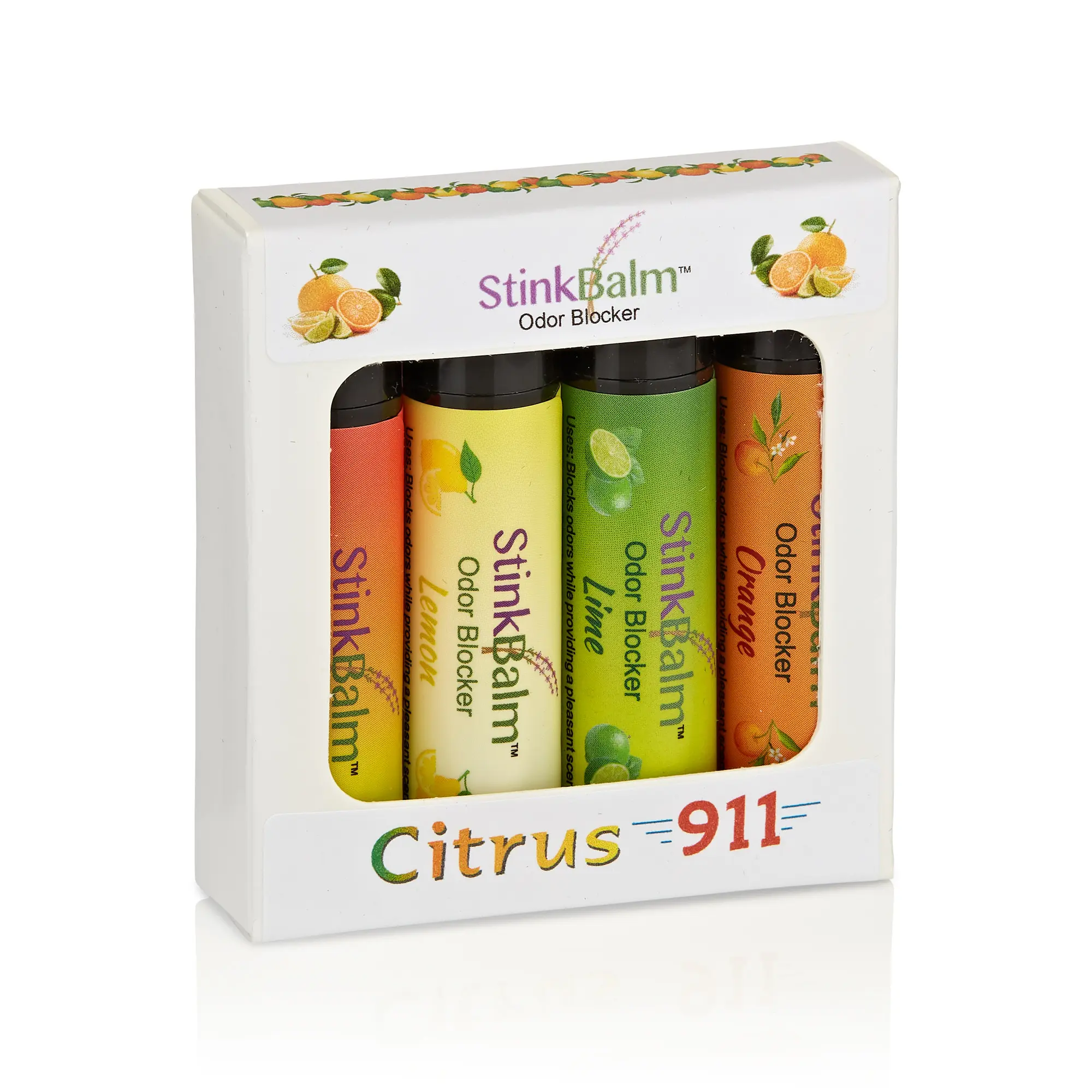 StinkBalm Odor Blocker Citrus 911 4 Pack Gift Set