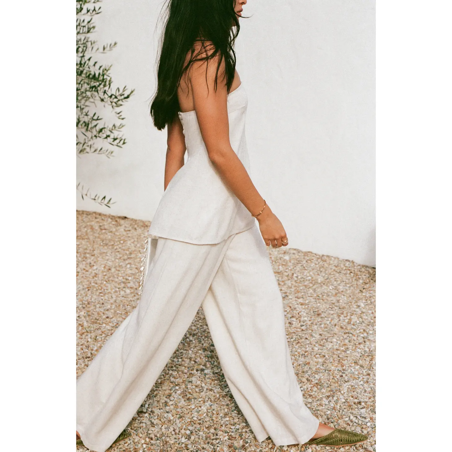 Arles Wide Leg Pants - Oatmeal