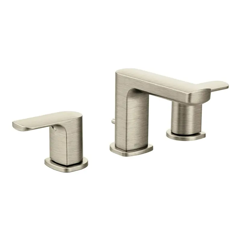 Moen Rizon 2-Handle Low Arc Handle Bathroom Sink Taps - Brushed Nickel, New Faucet with Precise Control for Enhanced Usability and Space Savings