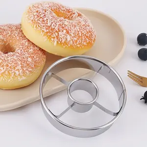 1/2 piece stainless steel donut mold for kitchen baking, mousse round cake cutting mold, cookie mold, baking mold